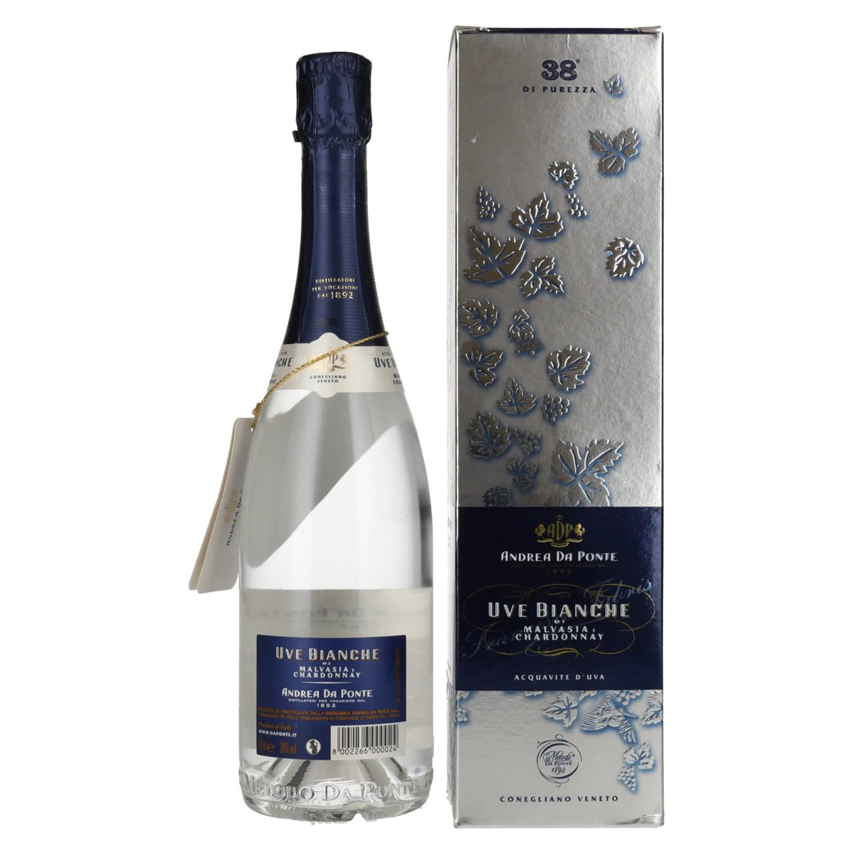 Andrea Da Ponte Uve Bianche di Malvasia e Chardonnay 38% Vol. 0,7l in Geschenkbox