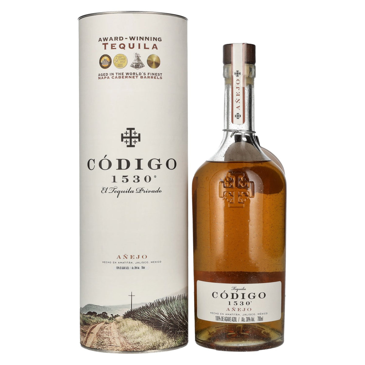 Código 1530 AÑEJO Tequila 38% vol. 0,7l en boîte cadeau