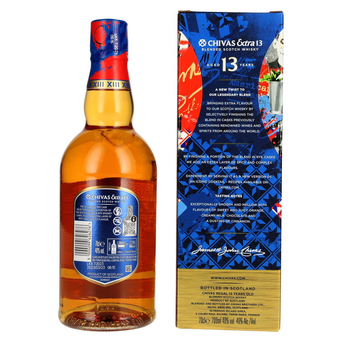 Chivas Regal EXTRA 13 Years Old AMERICAN RYE CASKS Finish 40% vol. 0,7 l in geschenkverpakking