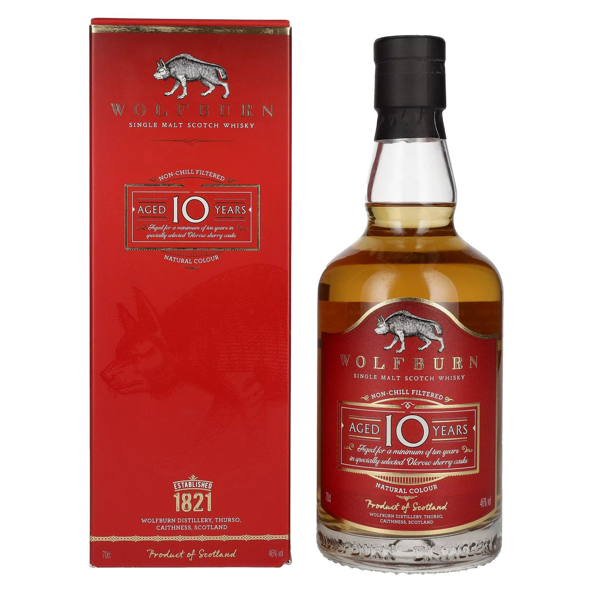Wolfburn 10 Years Old Single Malt Scotch Whisky 46% vol. 0,7 l in geschenkverpakking