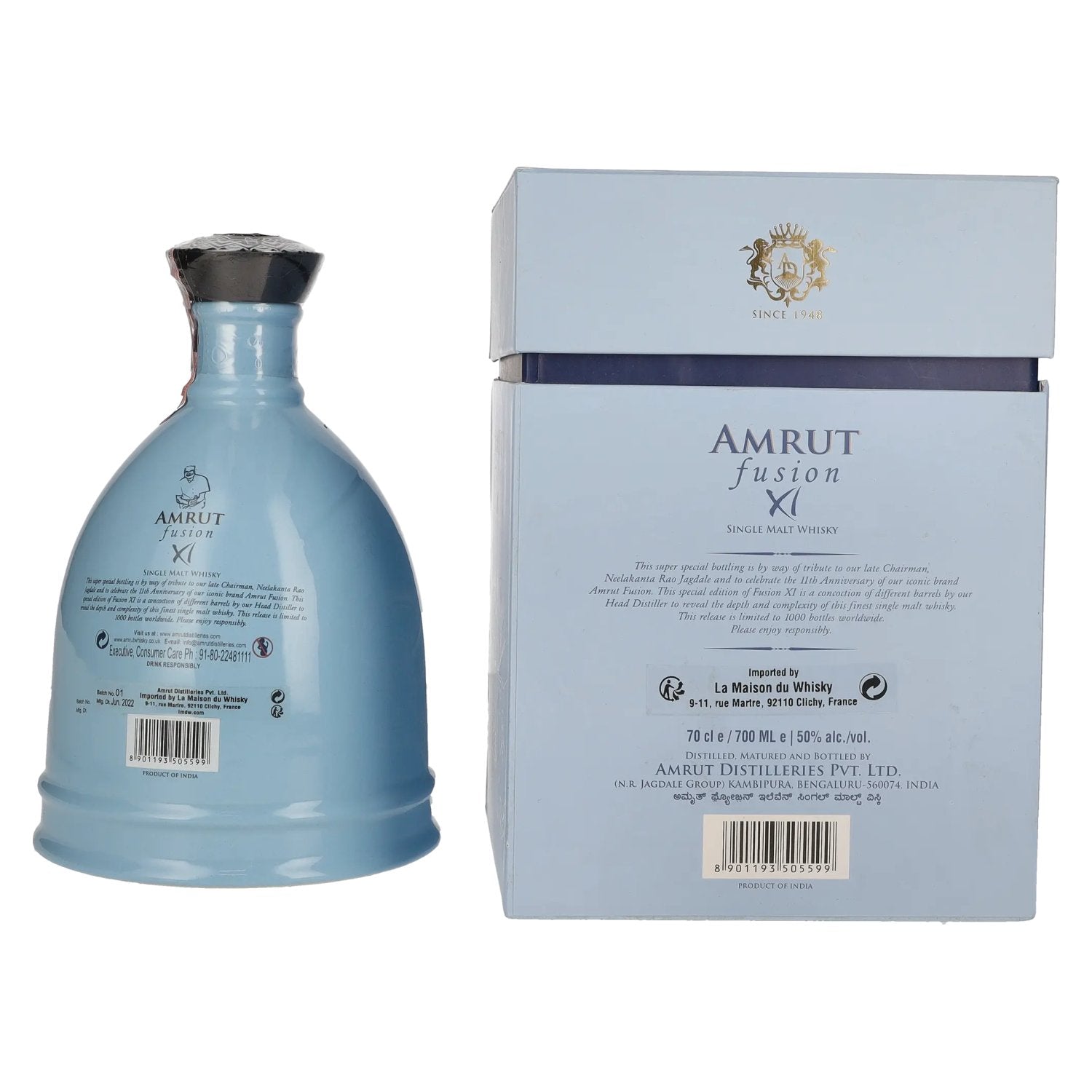 Amrut FUSION XI Single Malt Whisky 50% vol. 0,7l en boîte cadeau