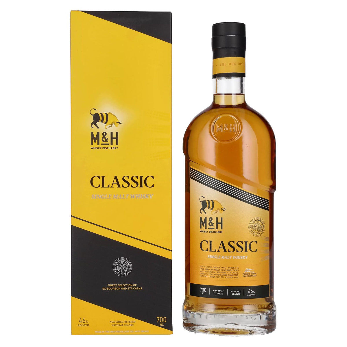 Whisky single malt M&amp;H Classic, 46 % vol., 0,7 l, dans un coffret cadeau