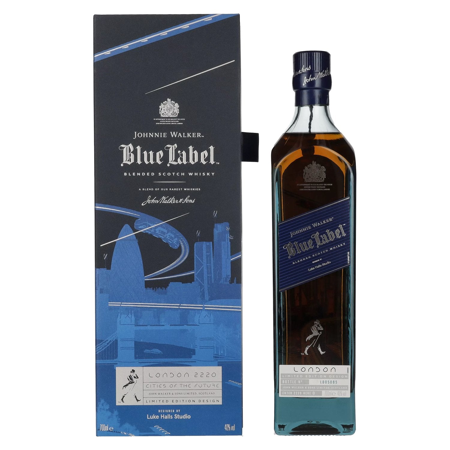 Johnnie Walker Blue Label City Edition London Blended Scotch Whisky 40% vol. 0,7l en boîte cadeau