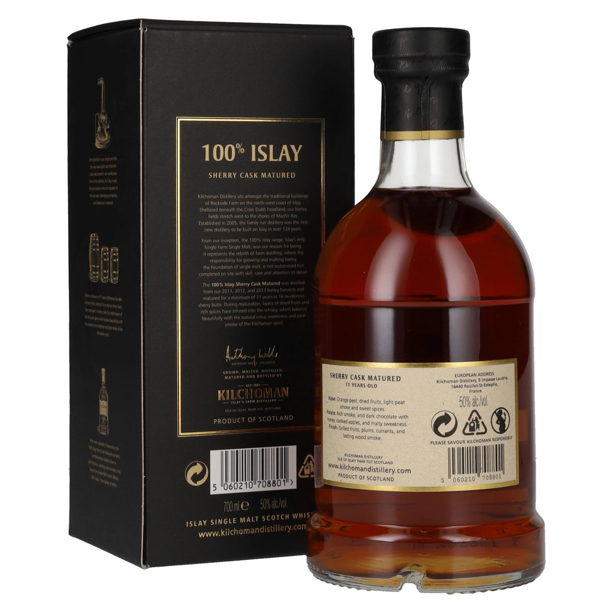 Kilchoman 100% Islay 11 Years Old Sherry Cask Islay Single Malt Scotch Whisky 50% vol. 0.7 l in a gift box