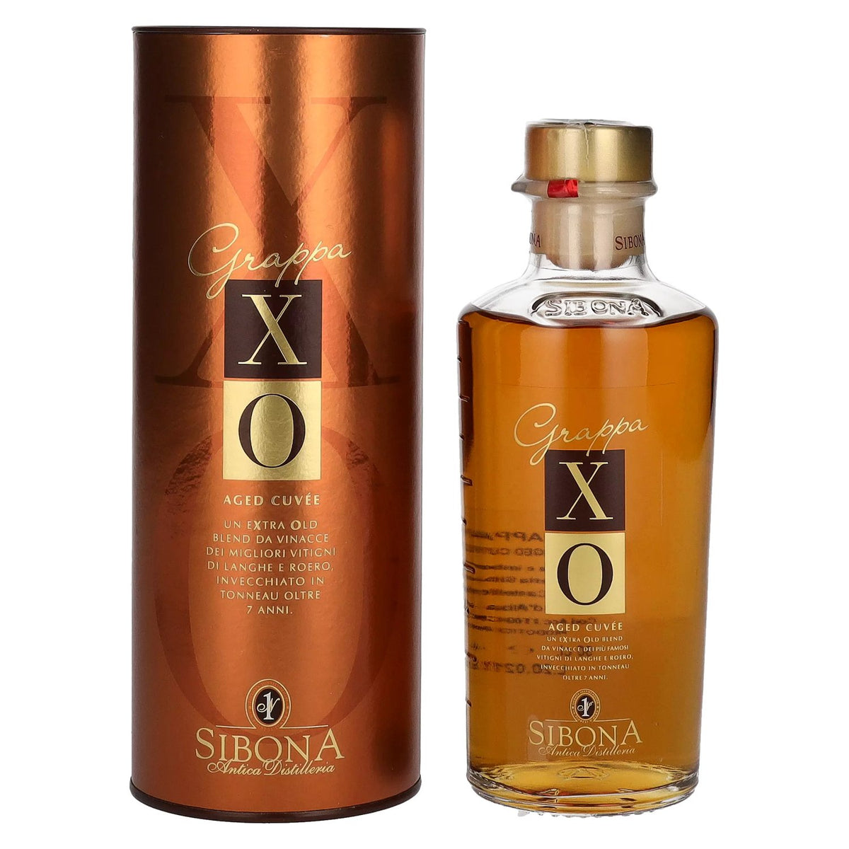 Sibona Grappa XO Aged Cuvée 44% vol. 0,5 l in geschenkverpakking