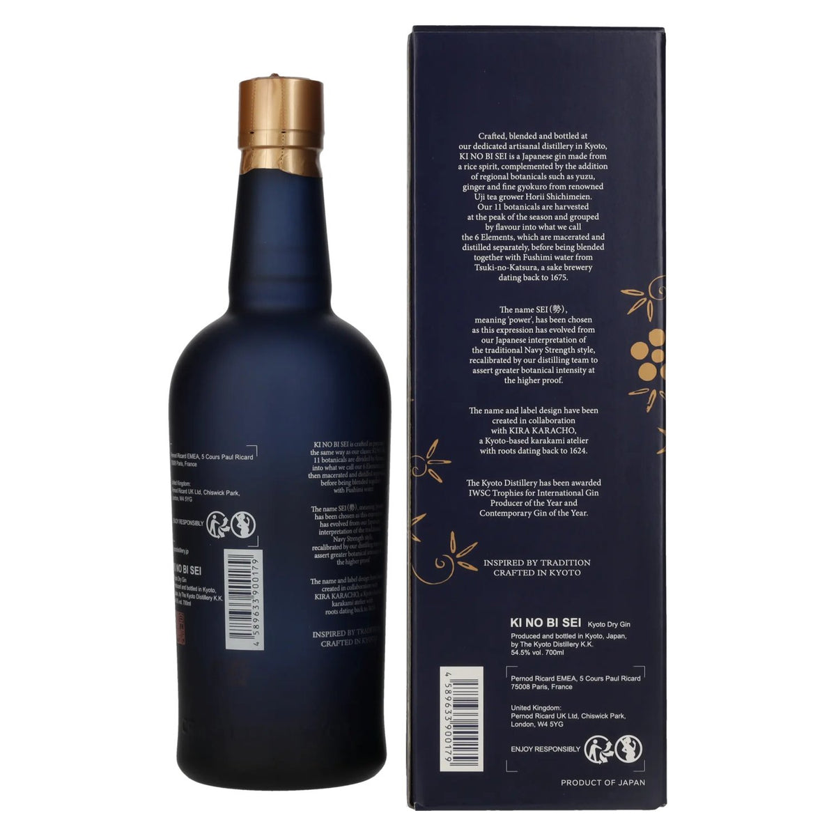 KI NO BI Gin Kyoto Dry Gin 54,5% vol. 0,7 l in geschenkverpakking