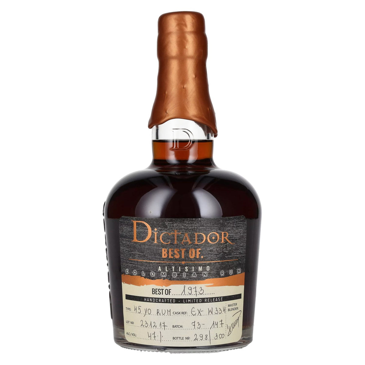 Dictador BEST OF 1973 ALTISIMO Colombiaanse rum, gelimiteerde uitgave, 47% vol., 0,7 l