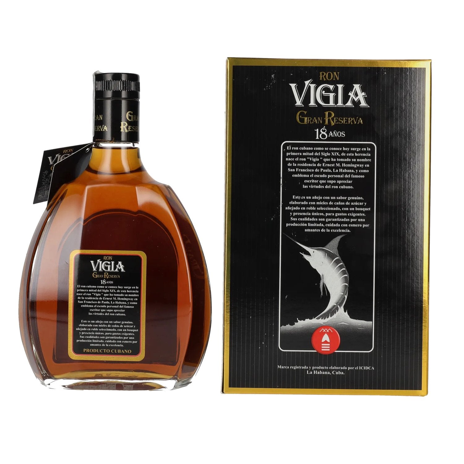 Ron Vigia Gran Reserva 18 Años 40% Vol. 0,7l in gift box