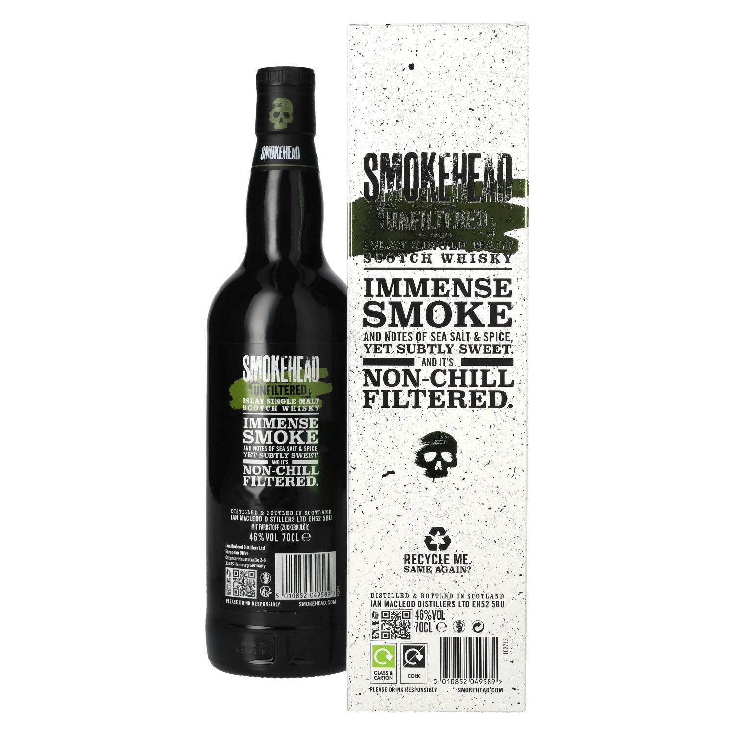 Smokehead UNFILTERED Islay Single Malt Scotch Whisky 46% Vol. 0,7l in geschenkverpakking