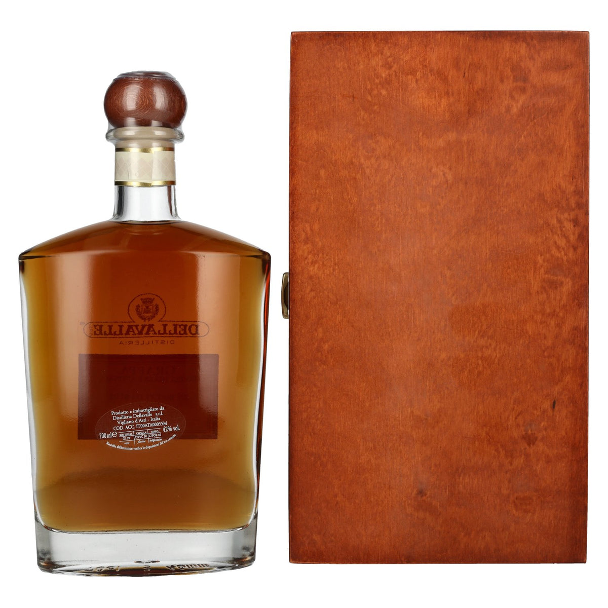 Dellavalle Grappa Demerara In Botti Da Rum Edition 07 42% Vol. 0,7l in Holzkiste