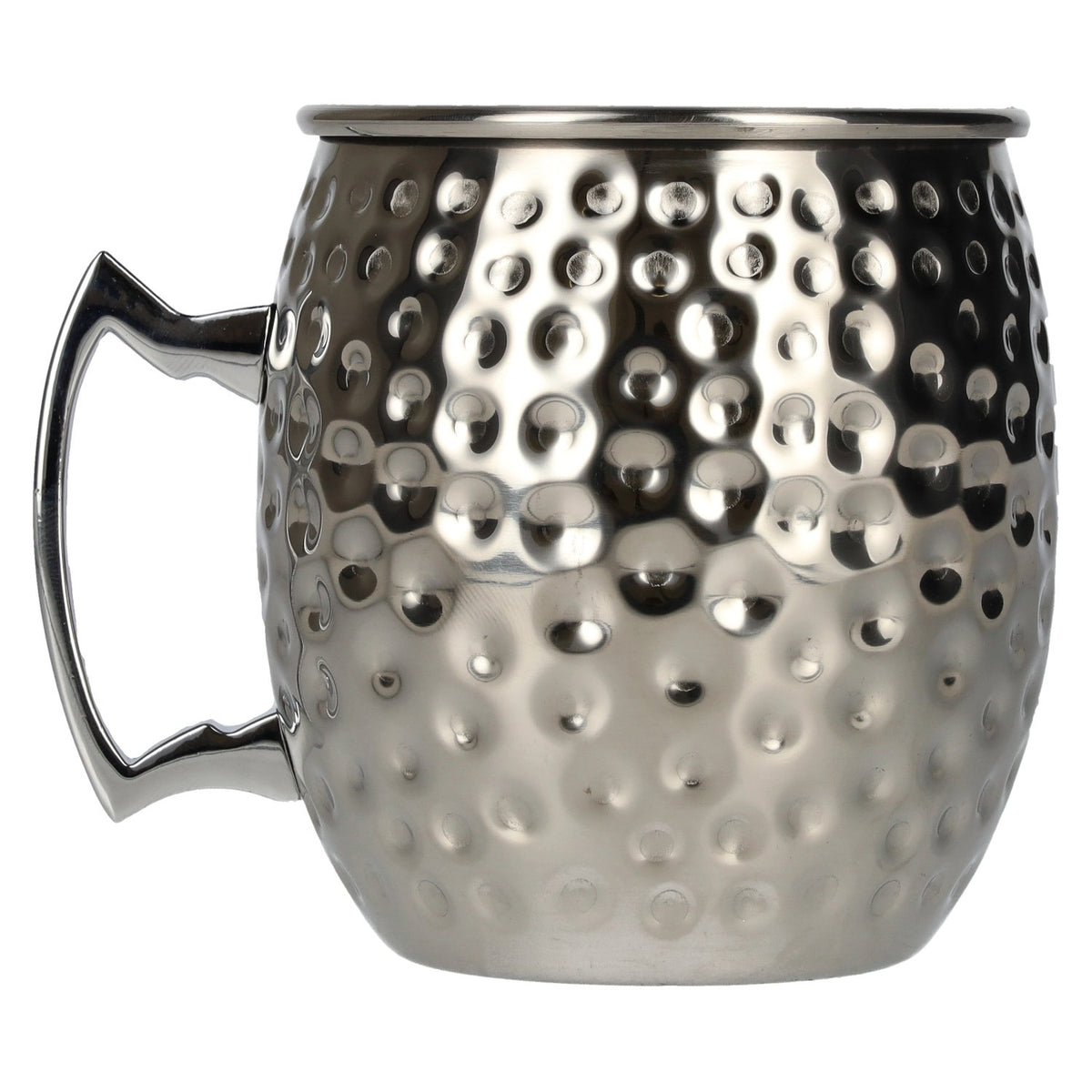 Moscow Mule-beker, roestvrijstaal-look, glanzend gehamerd, 0,55 l