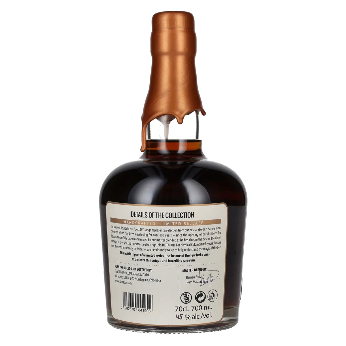 Dictador BEST OF 1980 EXTREMO Colombian Rum 37YO/200617/EX-B098 45% vol. 0.7 l