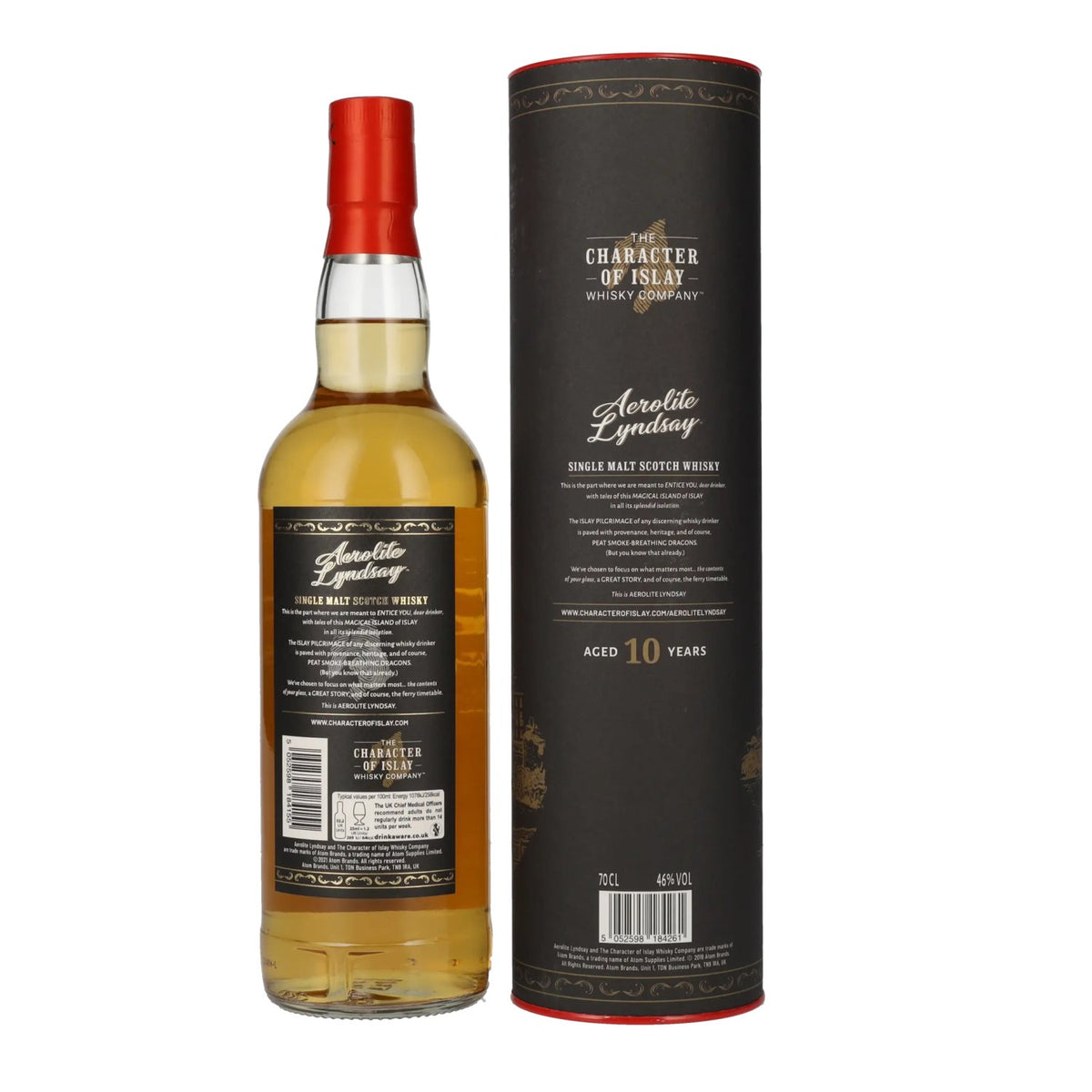 Whisky écossais single malt Aerolite Lyndsay 10 ans d'âge, Islay, 46 % vol., 0,7 l, dans un coffret cadeau