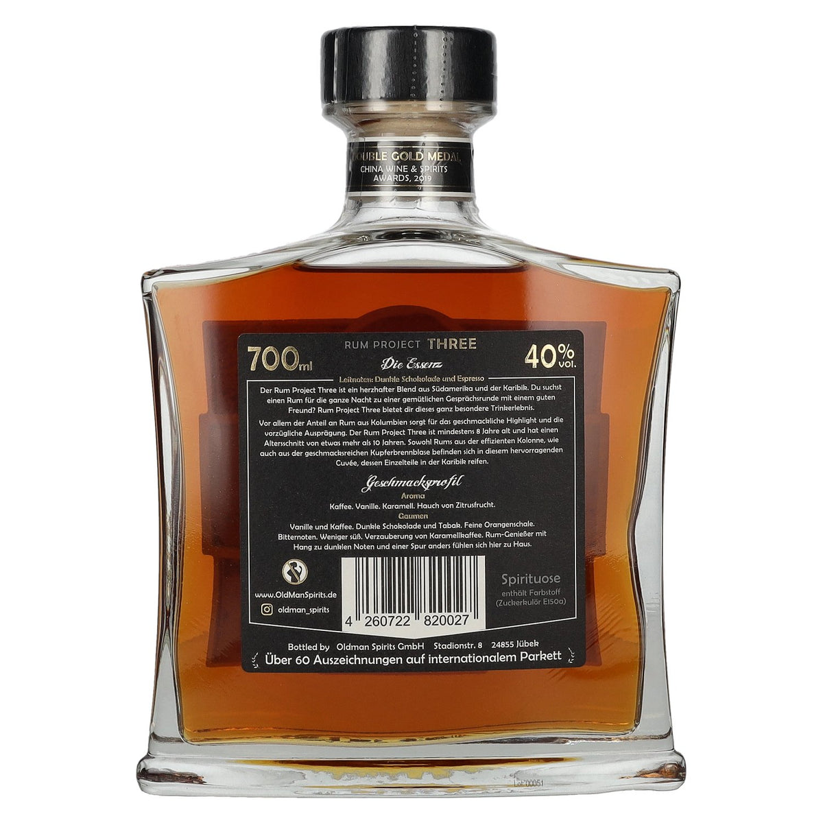 Old Man Rum Project THREE Dark Expression 40% vol. 0,7 l