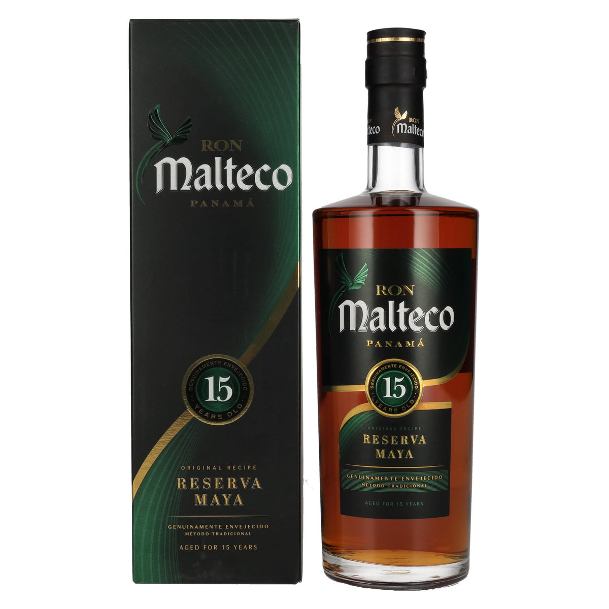 Ron Malteco 15 Years Old Reserva Maya 40% ABV 0.7l in a gift box