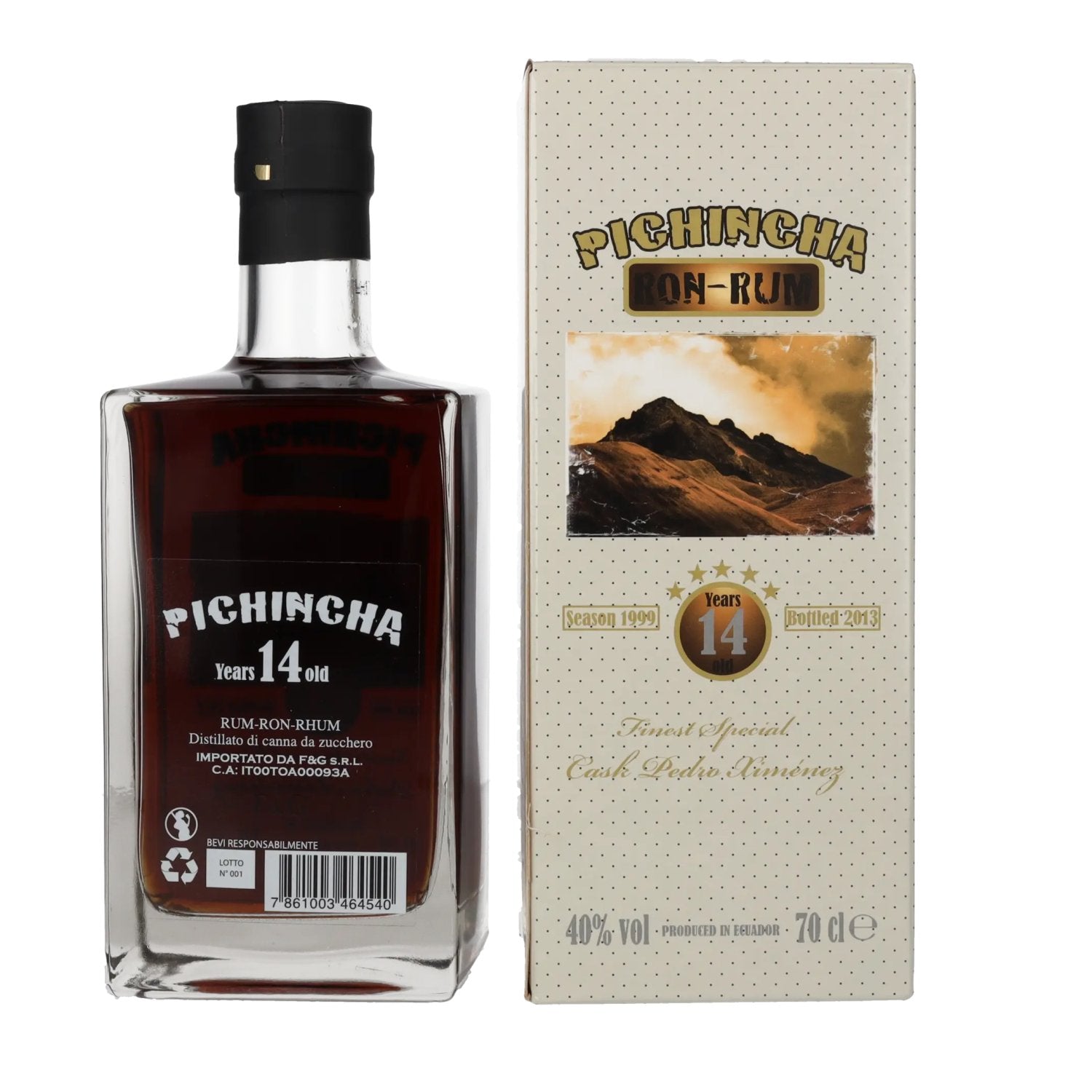 Pichincha Rum 14 Jaar Fijnste Speciale Vat Pedro Ximénez 40% Vol. 0,7l in geschenkverpakking
