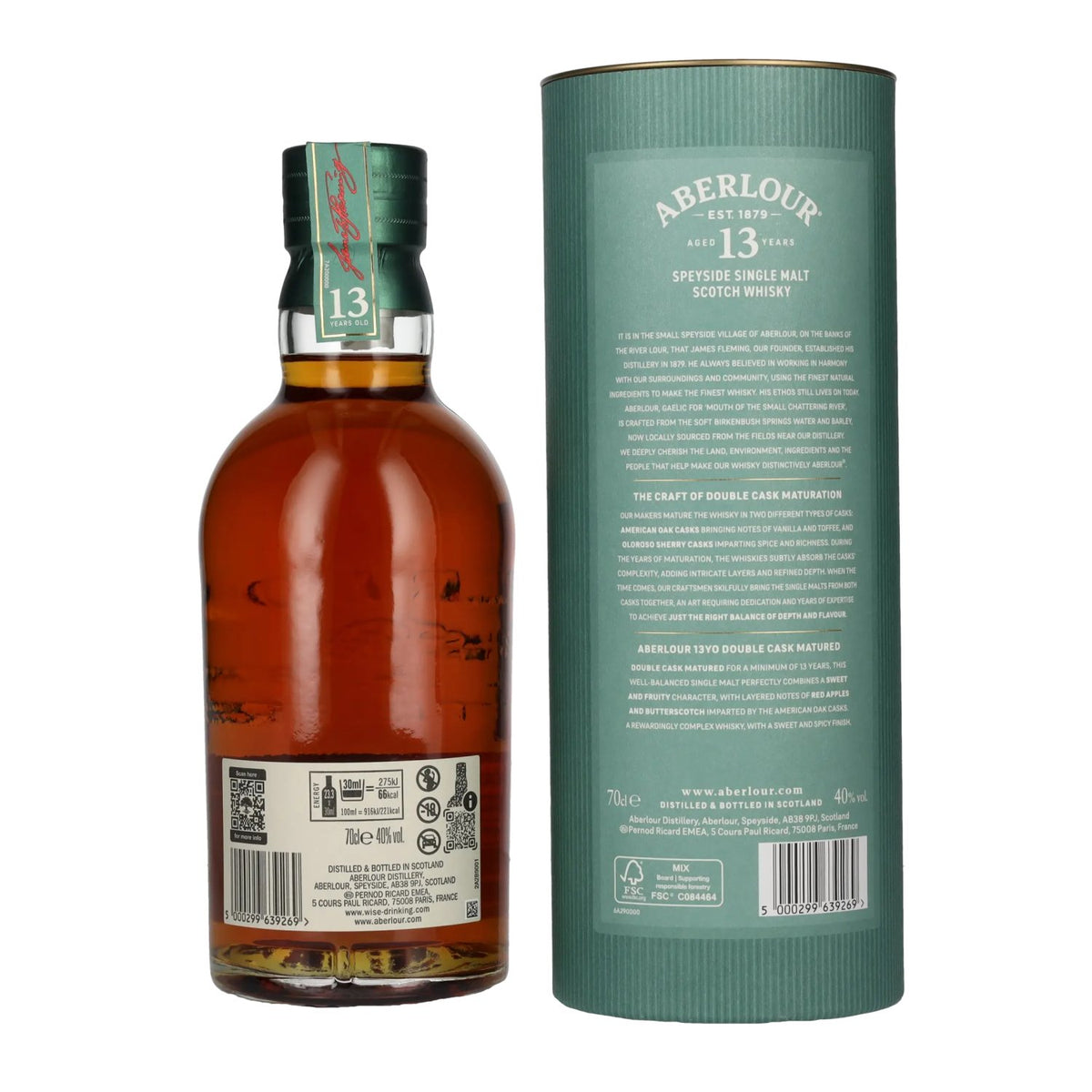 Aberlour 13 Years Old DOUBLE CASK MATURED Travel Exclusive Speyside Single Malt 40% Vol. 0,7l en boîte cadeau