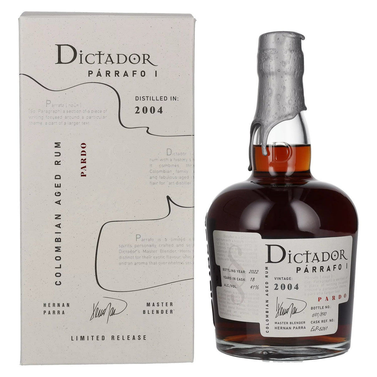 Dictador PÁRRAFO I 18 Years Old PARDO Vintage 2004 41% ABV 0.7l in a gift box