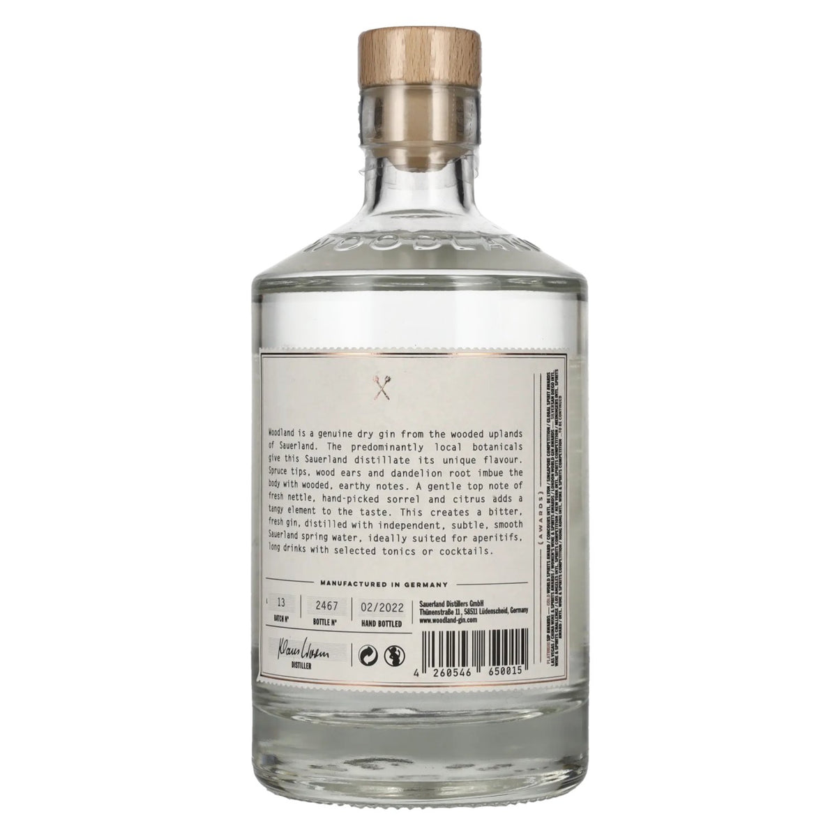 Woodland Sauerland Dry Gin 45,3 % vol. 0,5 l