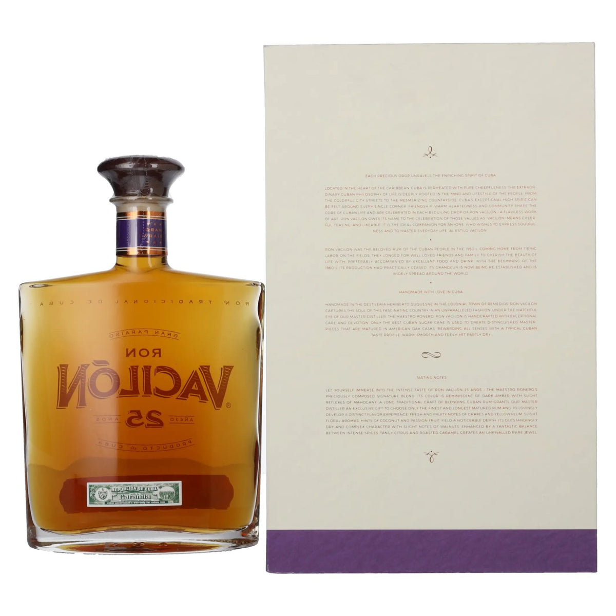 Ron Vacilón GRAN PARAÍSO Añejo 25 ans, 40 % vol., 0,7 l, dans un coffret cadeau