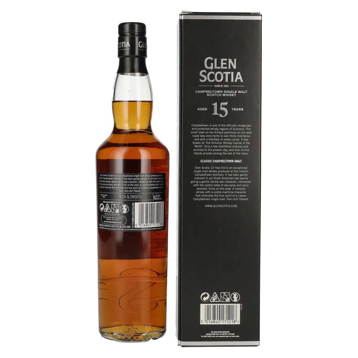 Glen Scotia 15 Years Old Single Malt Scotch Whisky 46% vol. 0.7l in a gift box