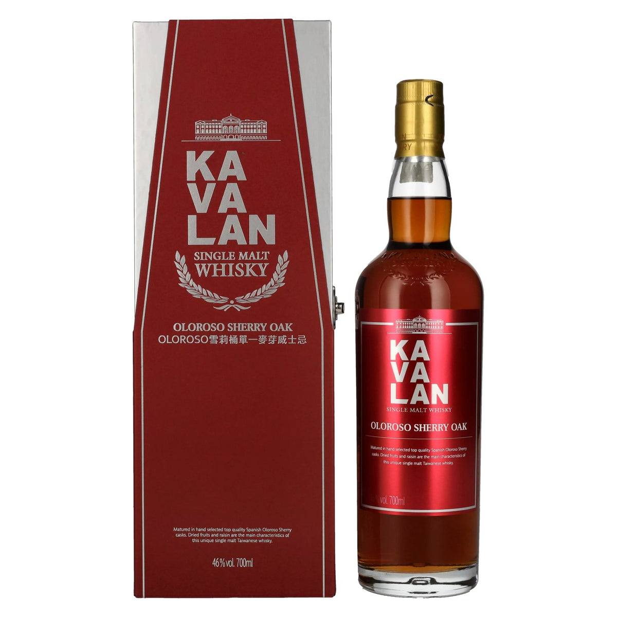 Kavalan OLOROSO SHERRY OAK Single Malt Whisky 46% vol. 0.7l in a gift box