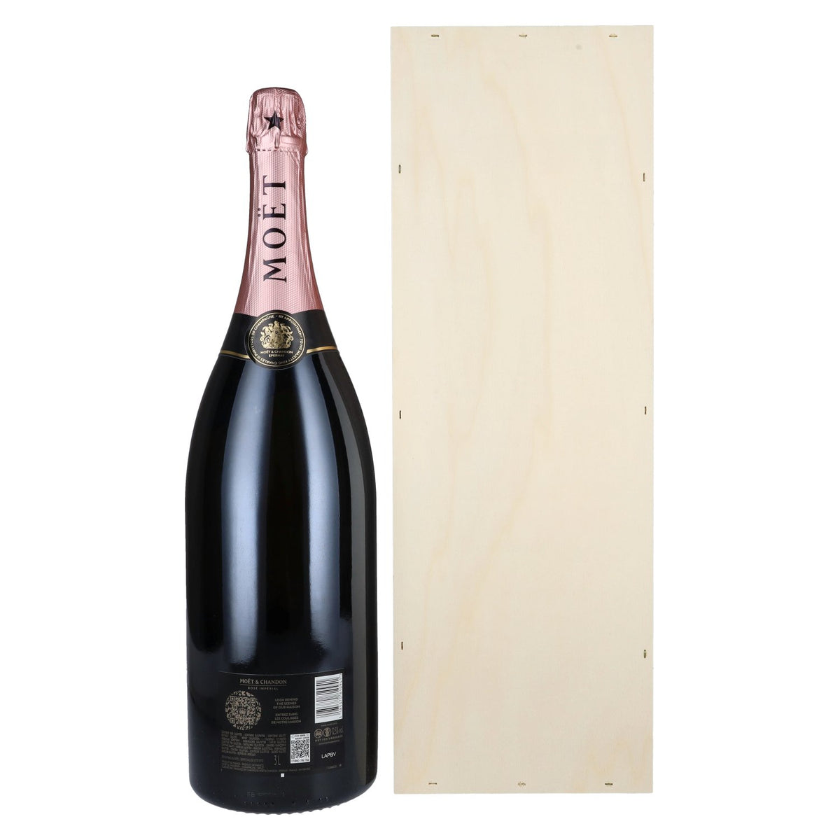 Champagne Moët &amp; Chandon ROSÉ IMPÉRIAL Brut 12,5 % vol. 3 l dans un coffret en bois