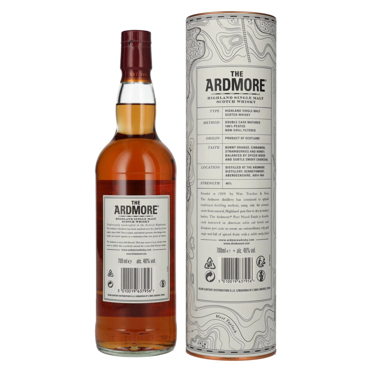 The Ardmore 12 Years Old PORT WOOD FINISH 46% vol. 0.7 l in a gift box