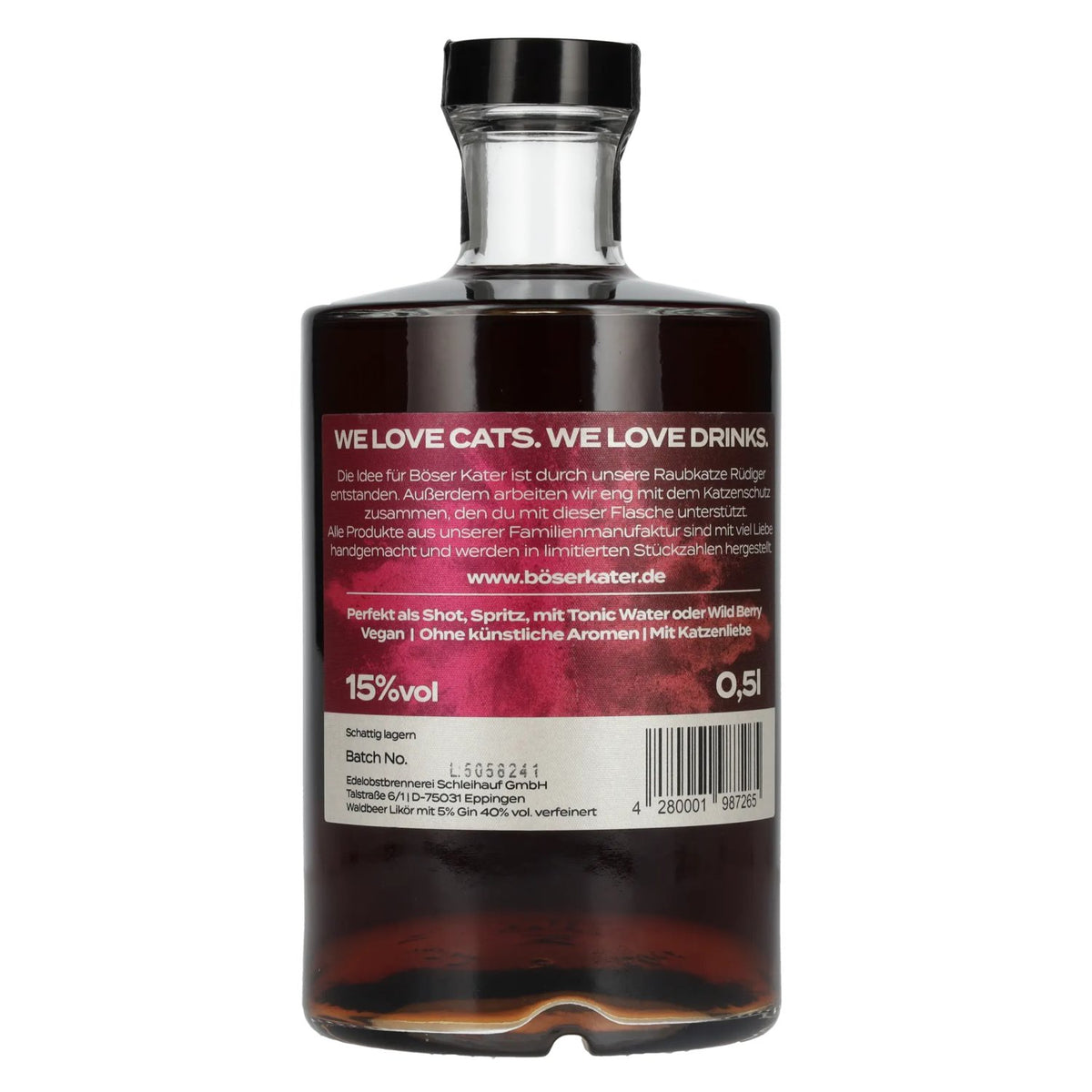 Böser Kater Apéritif Thé glacé aux baies sauvages 15 % vol. 0,5 l