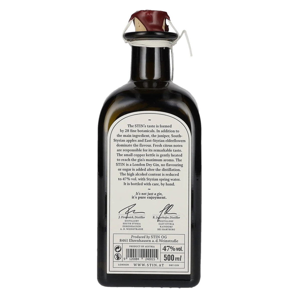 Le STIN Styrian Dry Gin 47 % vol., 0,5 l