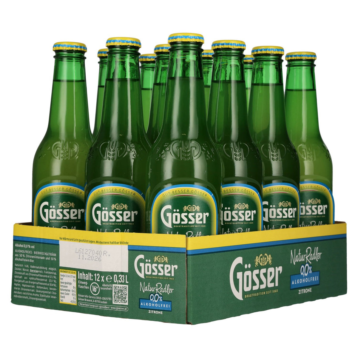 Gösser Natur Radler 0,0% alkoholfrei 12x0,33l