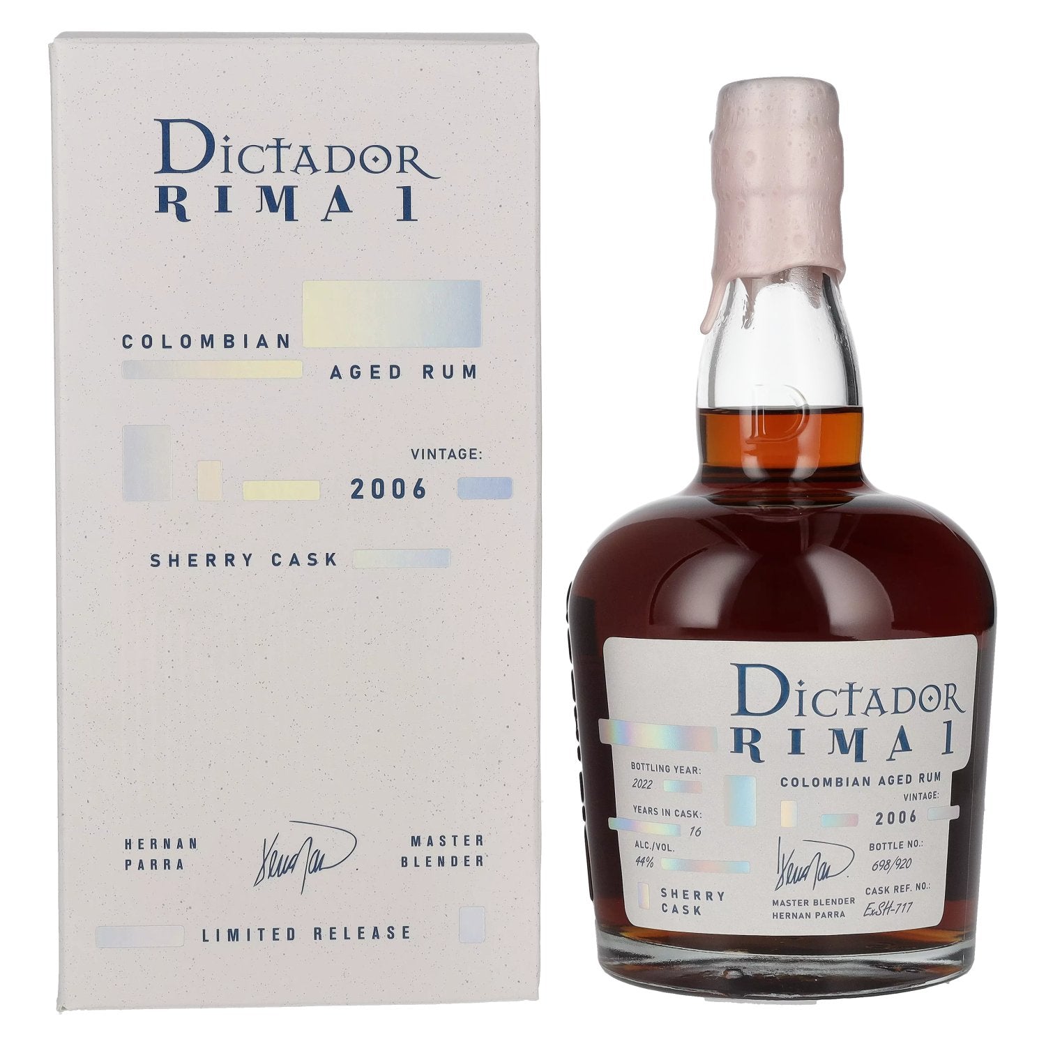 Dictador RIMA 1 16 Years Old SHERRY Cask Vintage 2006 44% Vol. 0,7l in gift box