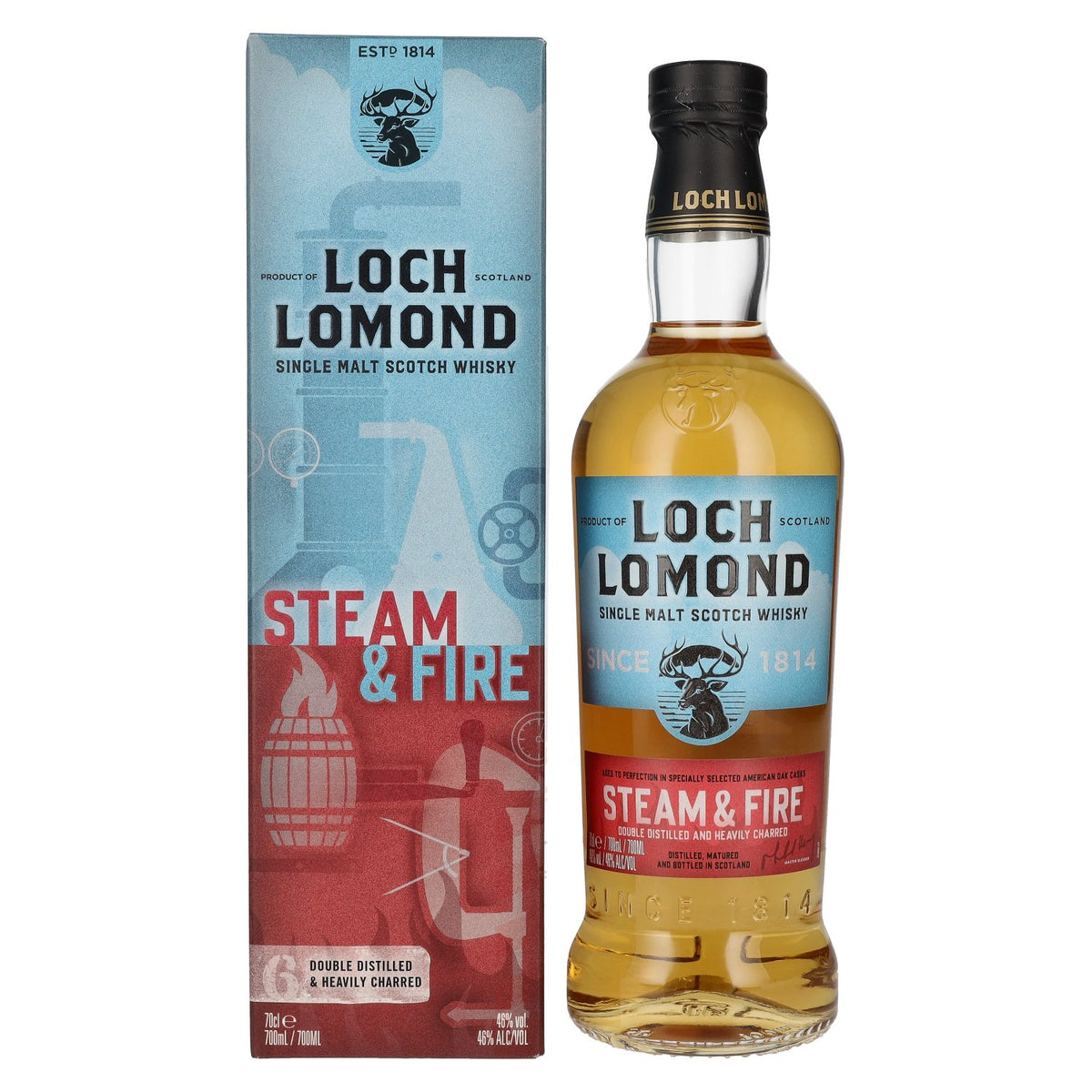 Loch Lomond STEAM &amp; FIRE Single Malt Scotch Whisky 46% vol. 0,7 l in geschenkverpakking