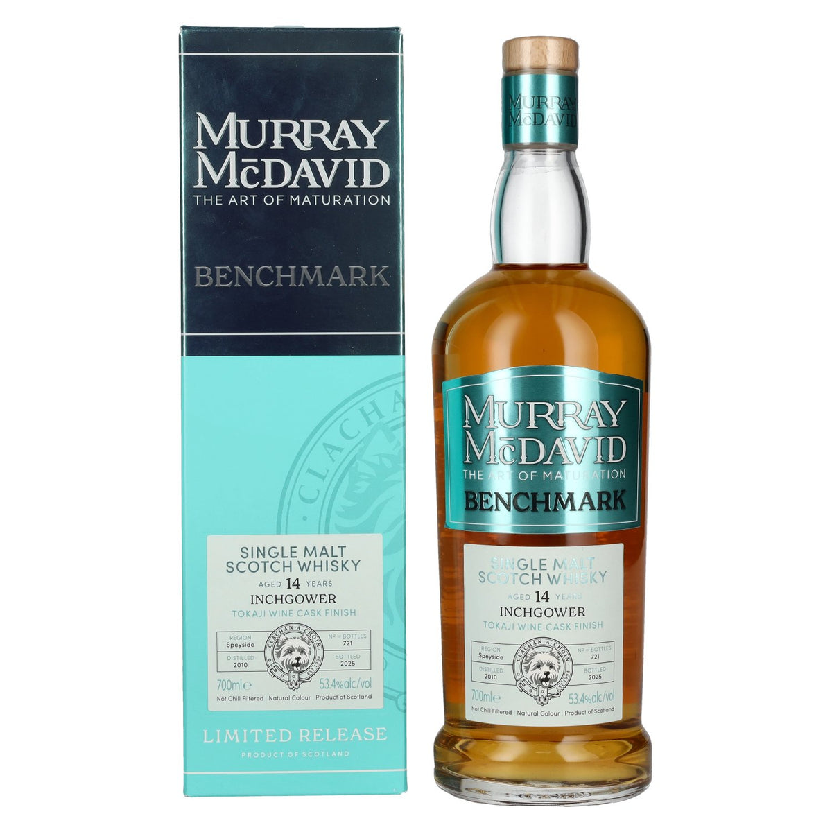Murray McDavid Benchmark 14 ans d'âge Inchgower, finition en fût de Tokaji 2010, 53,4 % vol., 0,7 l, dans un coffret cadeau