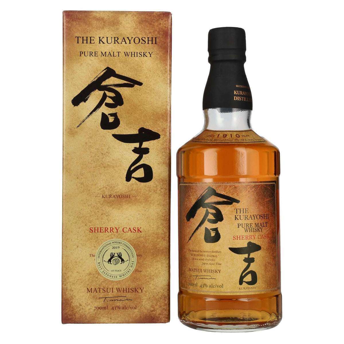 Matsui Whisky THE KURAYOSHI Pure Malt Whisky SHERRY CASK 43% Vol. 0,7l in gift box