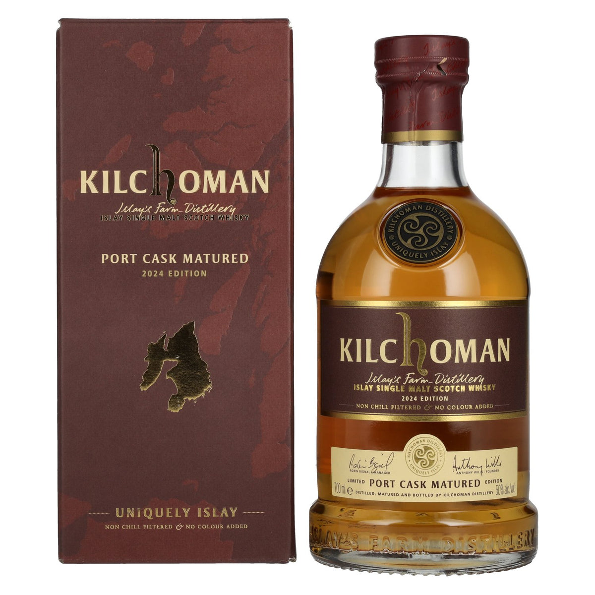 Kilchoman PORT CASK MATURED Single Malt Scotch Whisky Limited Edition 2024 50% Vol. 0,7l in Geschenkbox