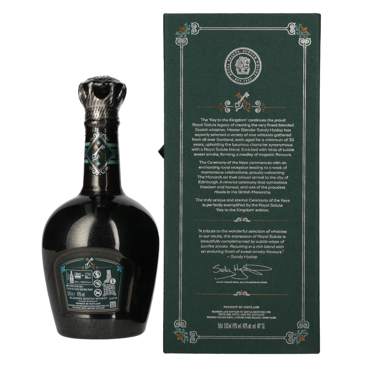 Royal Salute 30 Years Old KEY TO THE KINGDOM Blended Scotch Whisky 40% ABV 0.5l in a gift box