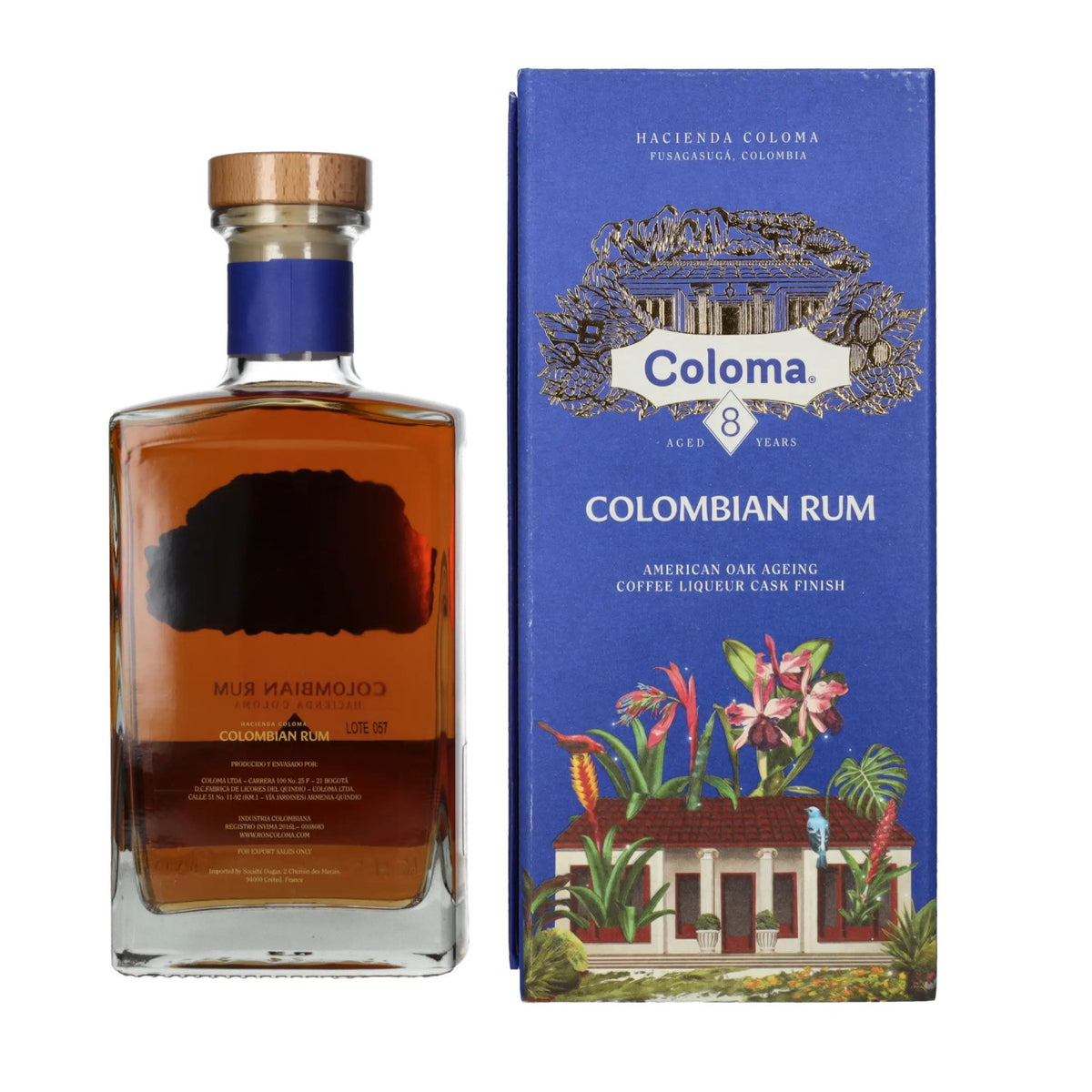 Ron Coloma 8 ans d'âge, 40 % vol., 0,7 l, dans un coffret cadeau
