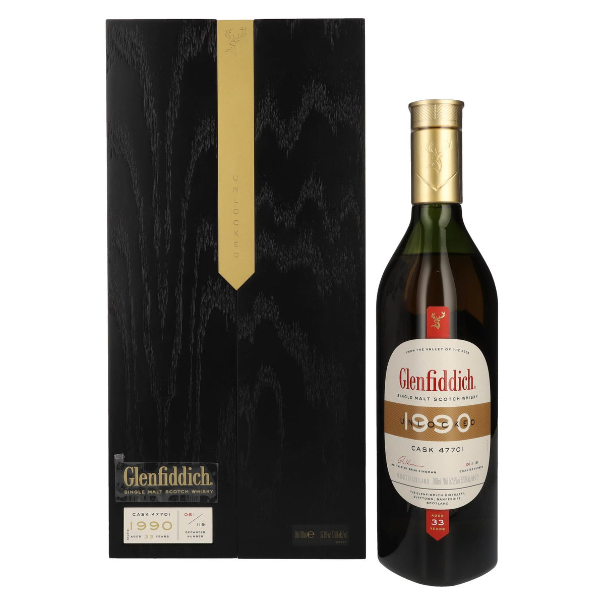 Glenfiddich 33 Years Old Archive Cask Single Malt Scotch Whisky 1990 52.8% vol. 0.7 l in a wooden box