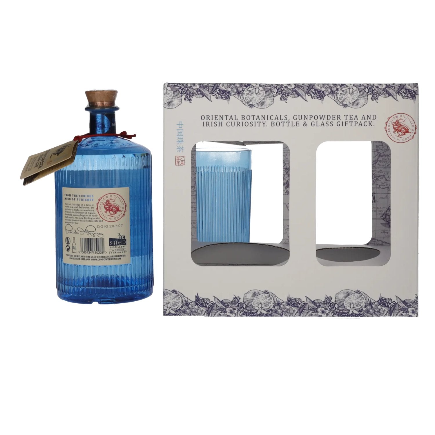 Drumshanbo Gunpowder Irish Gin 43% vol. 0,7l en boîte cadeau avec verre