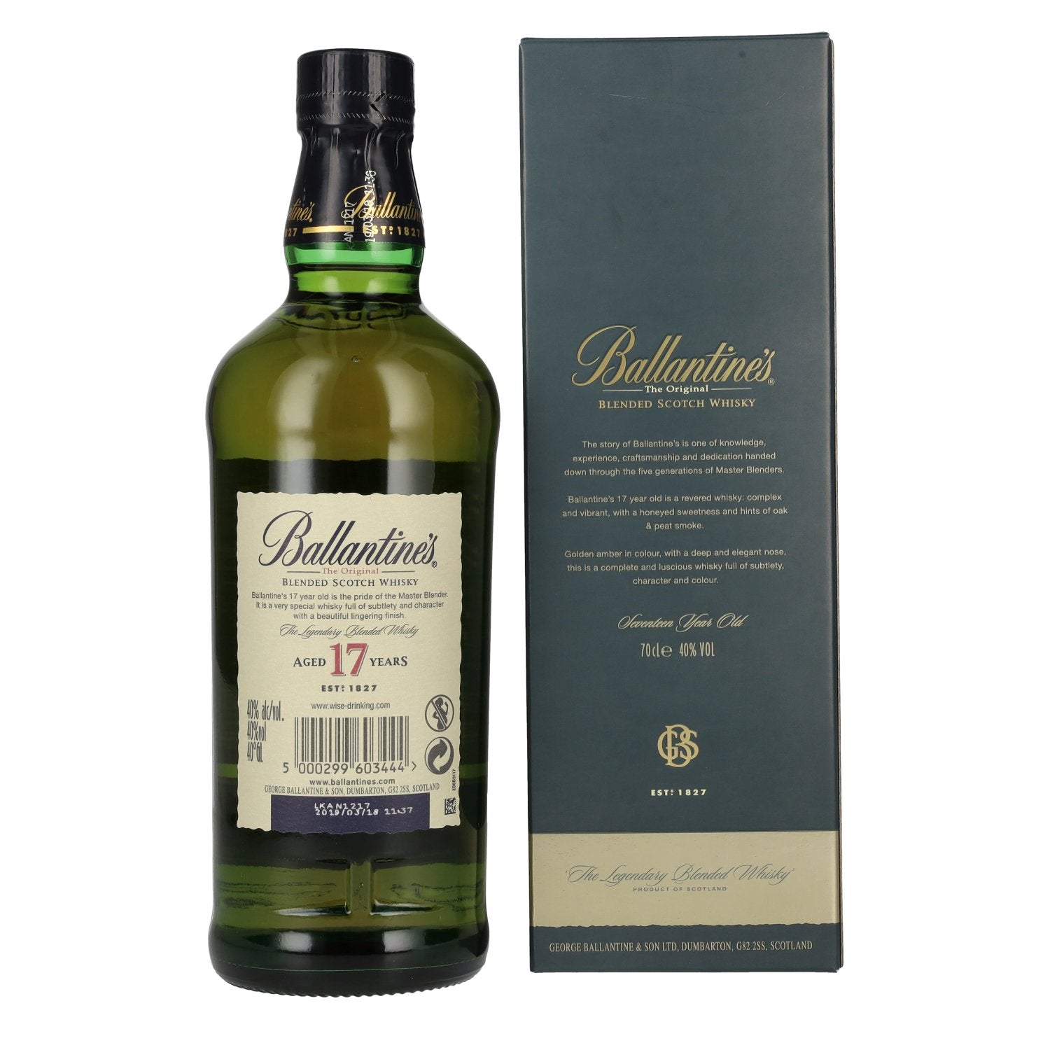 Ballantine's 17 Years Old Blended Scotch Whisky 40% Vol. 0,7l in Geschenkbox
