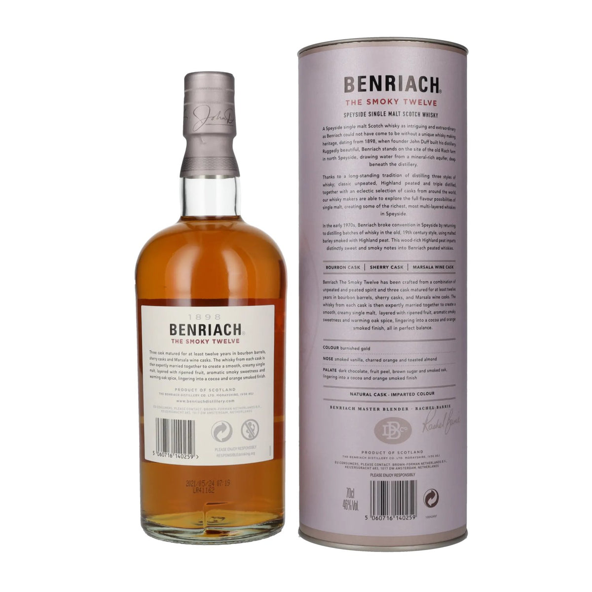 Benriach THE SMOKY TWELVE Three Cask Matured Speyside Single Malt 46% Vol. 0,7l en boîte cadeau