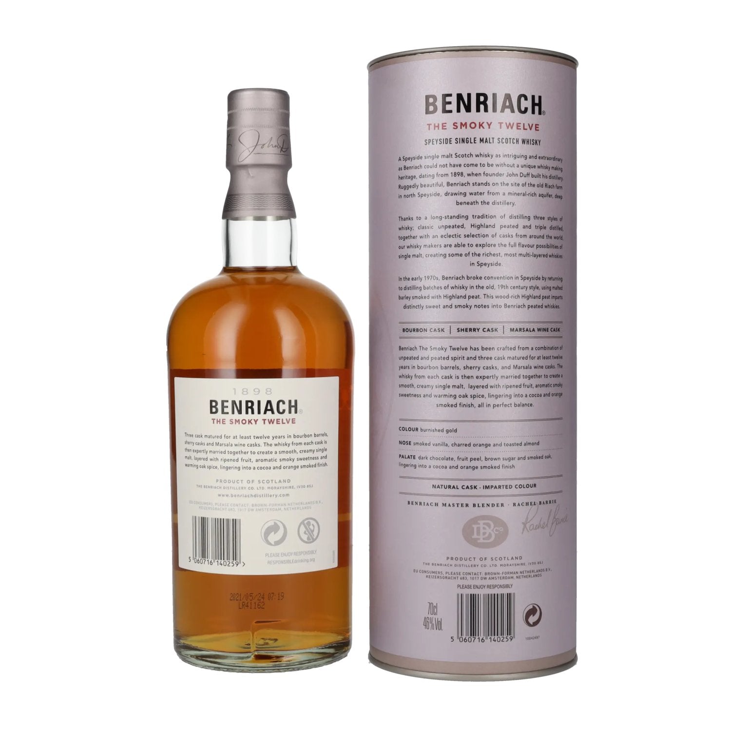 Benriach THE SMOKY TWELVE Three Cask Matured Speyside Single Malt 46% Vol. 0,7l in gift box