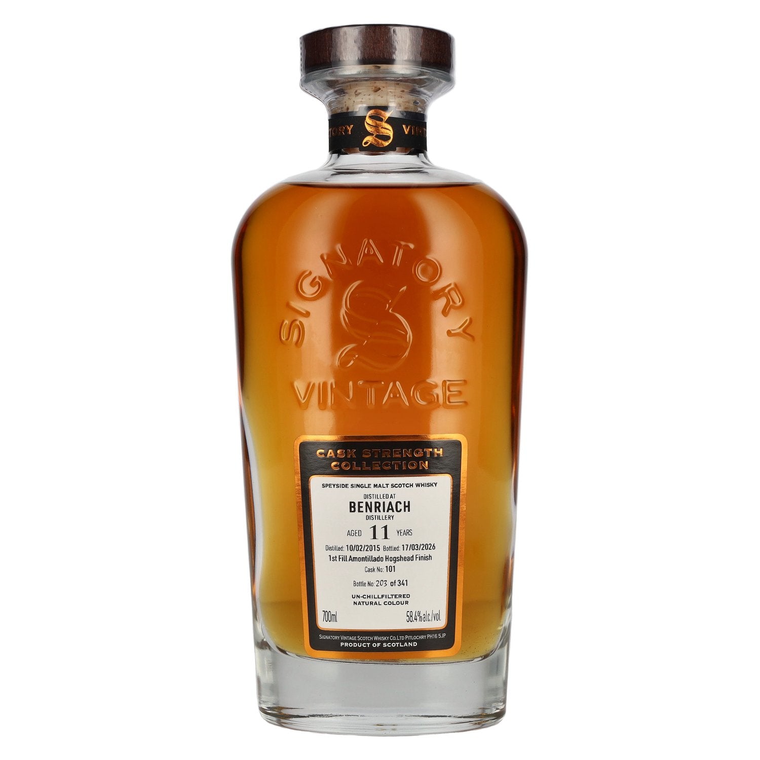 Signatory Vintage BENRIACH 11 Years Old 1st Fill Amontillado Cask Cask Strength #101 58,4% Vol. 0,7l