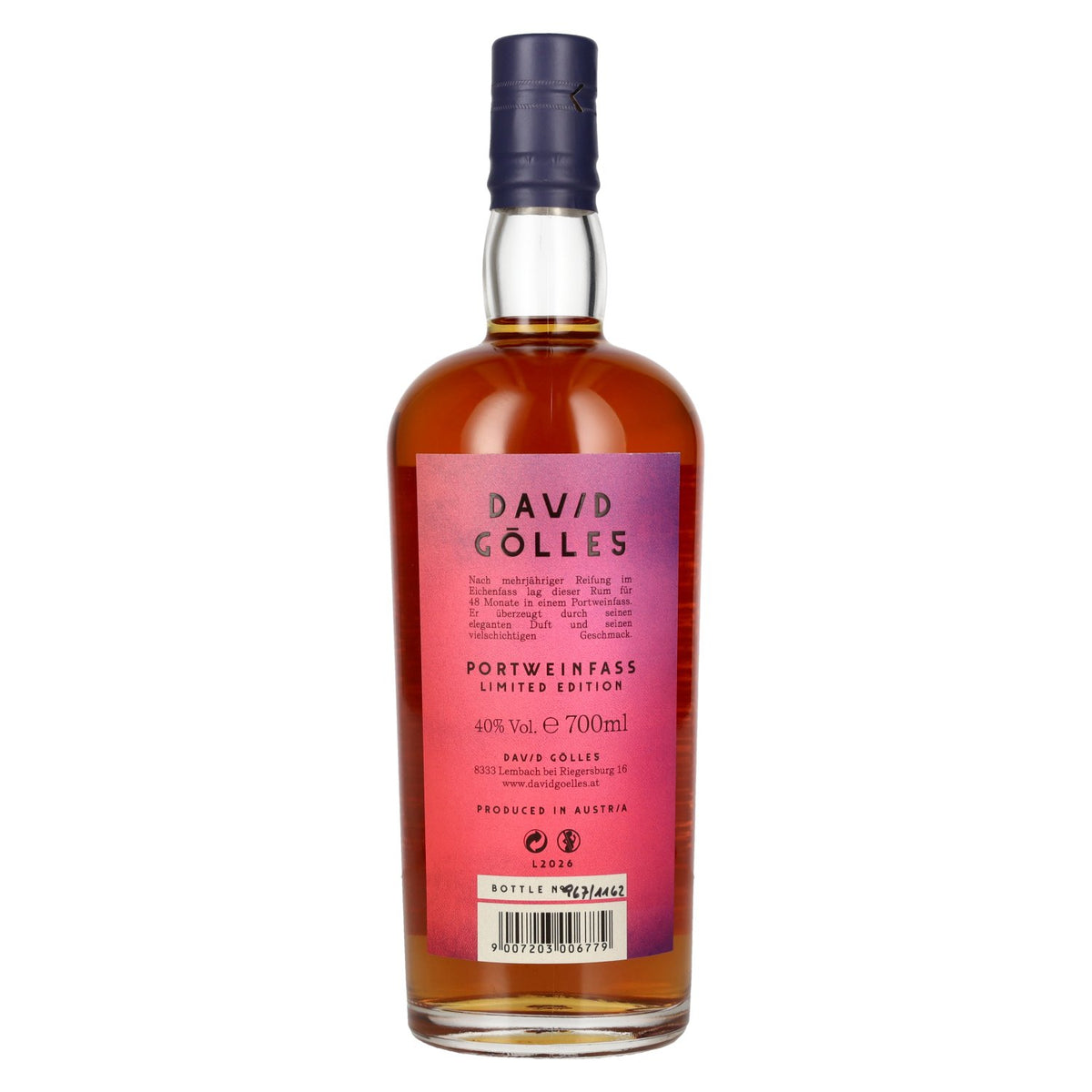 Ron Johan Portweinfass Rum Limited Edition 2026 40% Vol. 0,7l