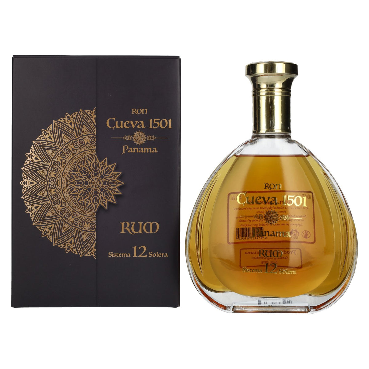 Ron Cueva 1501 Sistema 12 Solera Panama Rum 40 % vol., 0,7 l, dans un coffret cadeau