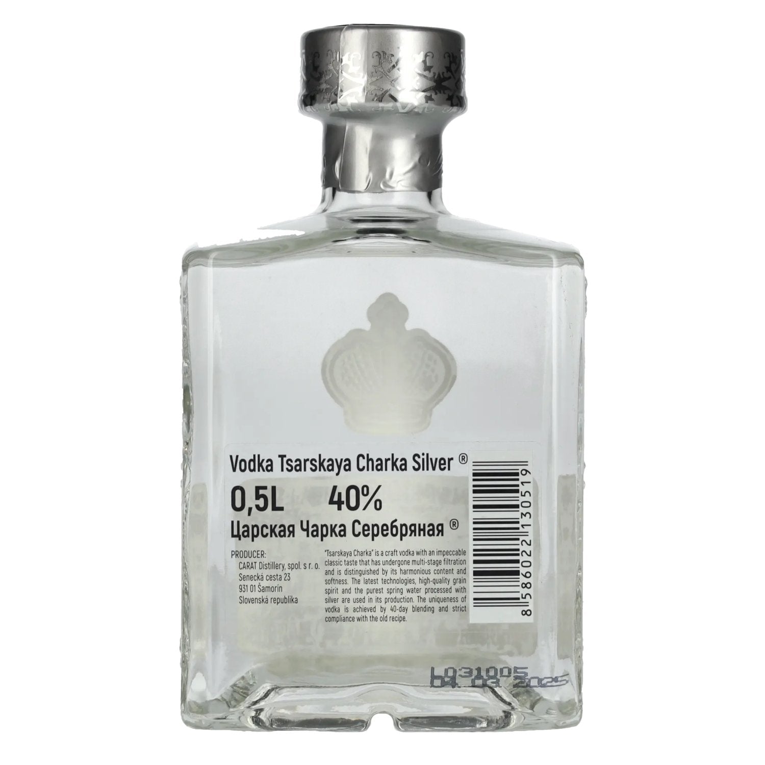 Tsarskaya Charka SILVER Vodka 40% vol. 0,5l