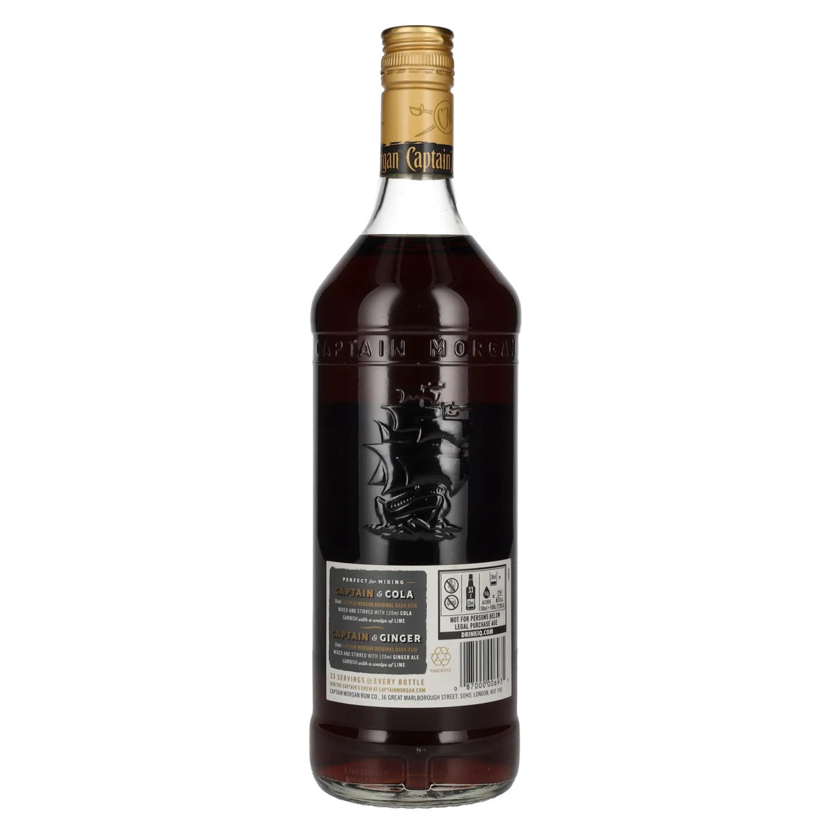 Captain Morgan DARK RUM 40% vol. 1 l