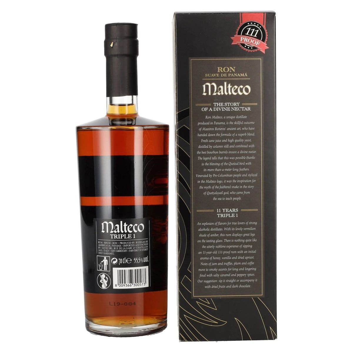Ron Malteco 11 Años TRIPLE 1 55,5% Vol. 0,7l in Geschenkbox