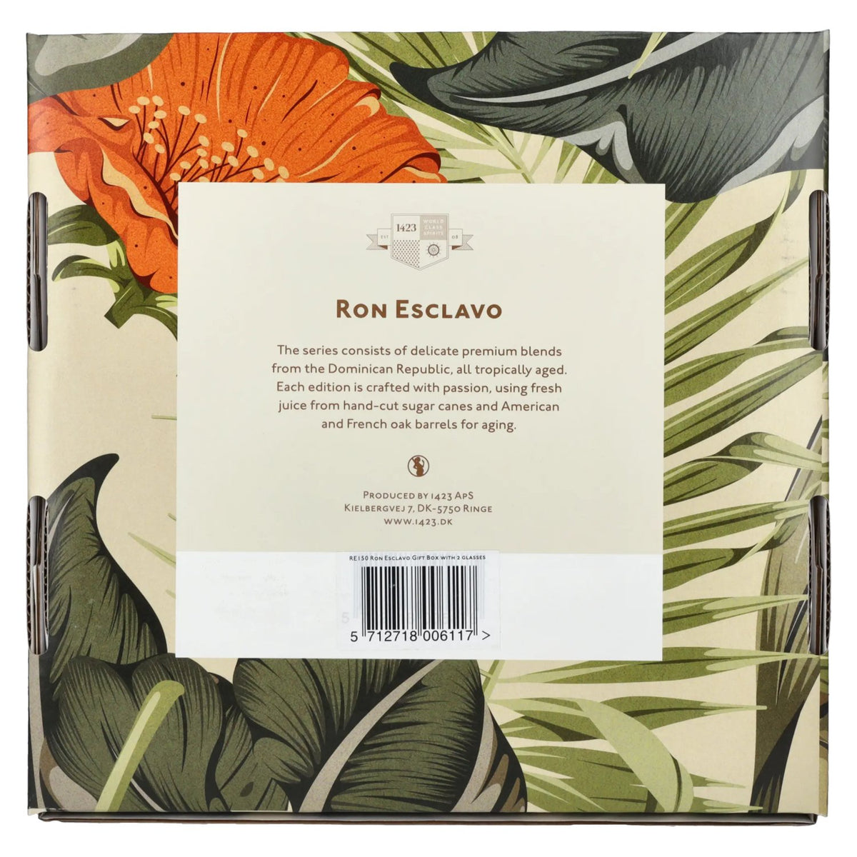 Ron Esclavo GRAN RESERVA OVERPROOF Ron Dominicana 57,5 % vol., 0,5 l, dans un coffret cadeau avec 2 verres